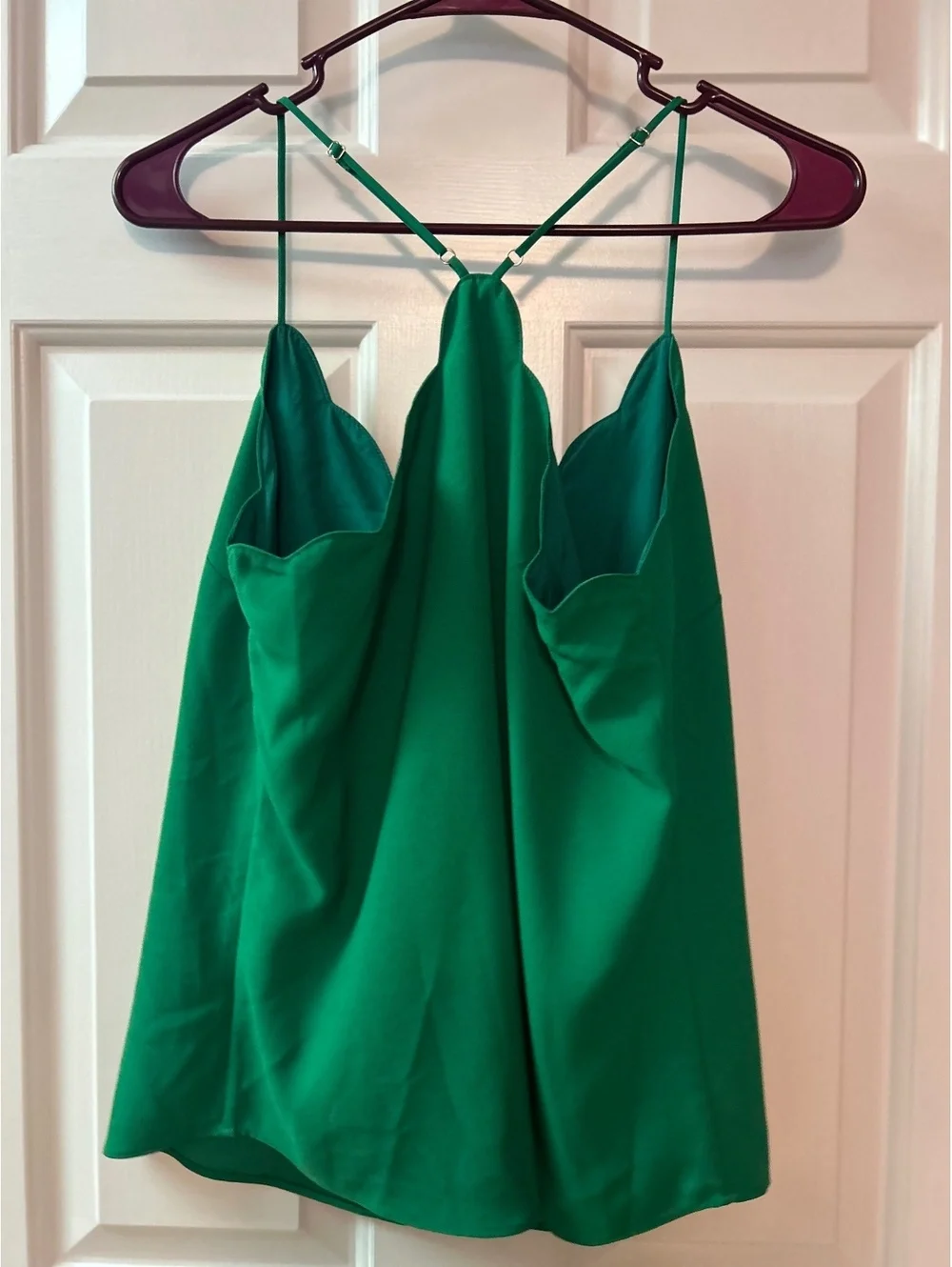 J.Crew Green Scalloped Edge Camisole Top Size 6